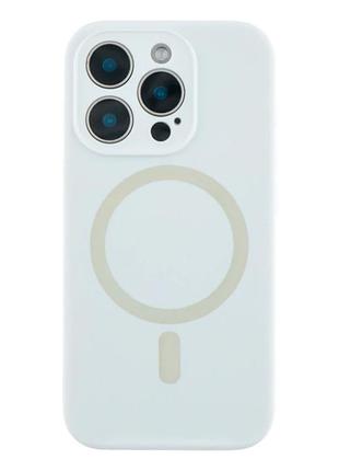 Чехол силиконовый glow silicone case с magsafe для iphone 12 pro защитный белый с микрофиброй внутри