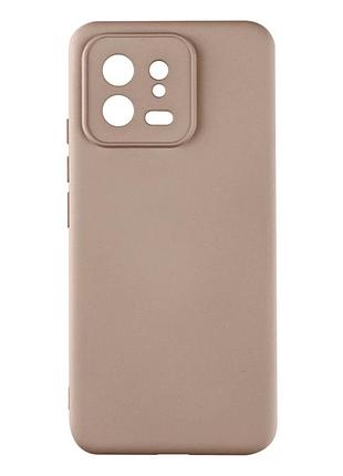 Чехол силиконовый full camera для xiaomi 13 с защитой камеры микрофибра pink sand