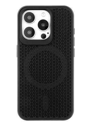 Чехол tpu+pc aerocool с magsafe для iphone 15 pro защита камеры черный