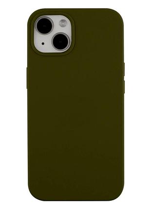 Чехол силиконовый full size для iphone 13 противоударный с защитой камеры 45.army green