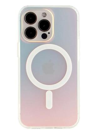 Чохол tpu pc imd gradient з magsafe для iphone 13 pro max прозорий із захистом камери