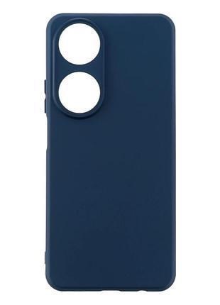 Чехол силиконовый full camera для huawei honor x7b с микрофиброй внутри защитный темно-синий