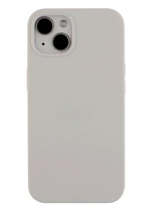 Чехол силиконовый full size для iphone 14 защита камеры легкий белый