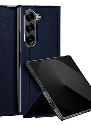 Чехол панель-накладка dux ducis bril для samsung galaxy fold 5 f946 защитный из pc pu с усиленными углами синий