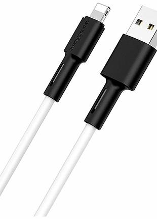 Кабель usb lightning 1 м 5 а силіконовий білий borofone bx31