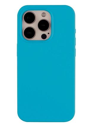 Чехол силиконовый full size для iphone 15 pro max защита камеры 16.blue