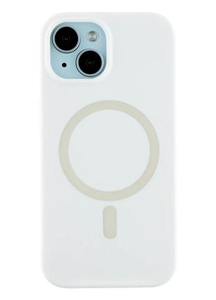 Чехол силиконовый glow silicone case с magsafe для iphone 15 защитный белый с микрофиброй внутри
