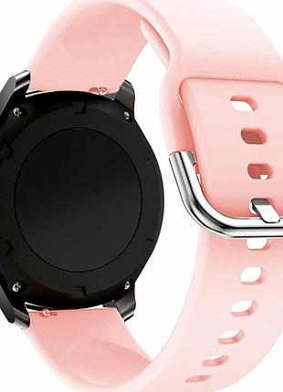 Ремешок silicone 20mm для смарт часов samsung amazfit huawei цвет light pink