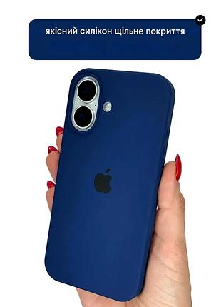 Чохол силіконовий silicone case full size для iphone 16 з мікрофіброю всередині захисний 70.deep navy