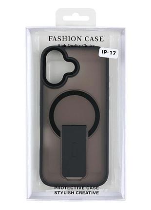Чехол tpu+pc flexguard magnetic ring stand для iphone 17 противоударный с magsafe черный 2