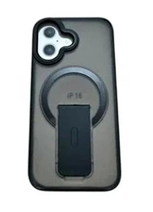 Чехол tpu+pc flexguard magnetic ring stand для iphone 17 противоударный с magsafe черный 3