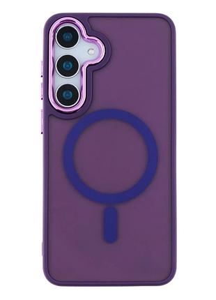 Чехол tpu+pc space magnetic color с magsafe для samsung galaxy s24+ 5g защита камеры фиолетовый