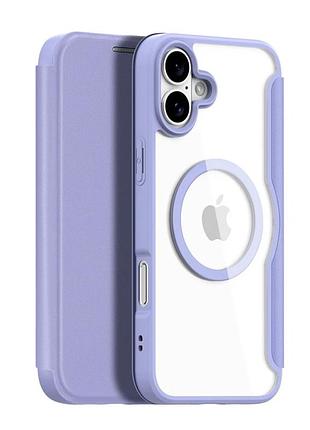 Чохол-книжка dux ducis skin x pro з magsafe для iphone 16 tpu pc pure purple захисний із максимальним захистом