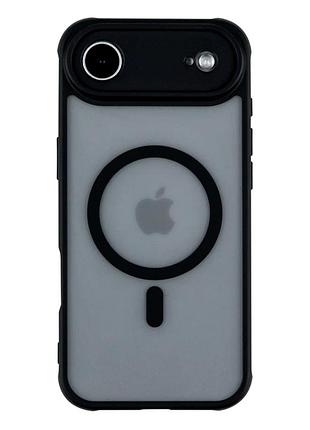 Чехол противоударный tpu+pc anti drop для iphone 17 air с magsafe защита камеры черный