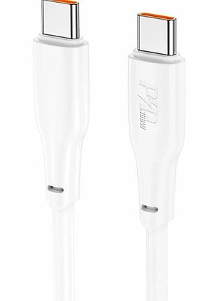 Кабель usb type-c 100w 2 м hoco x93 force білий для швидкого заряджання та передавання даних