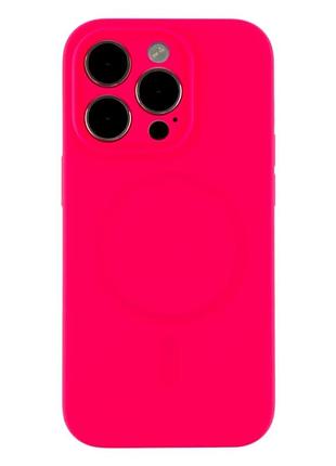 Чохол силіконовий glow silicone case з magsafe для iphone 14 pro max захист камери рожевий