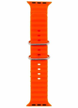Ремешок ocean band силиконовый для apple watch 38 40 41 мм оранжевый для повседневного использования и спорта
