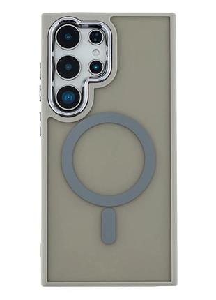 Чохол tpu pc space magnetic color з magsafe для samsung galaxy s25 ultra 5g сірий протиударний із захистом камери