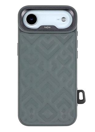Чехол противоударный kajsa briquette collection для iphone 17 air с magsafe серый o-ring с микрофиброй внутри