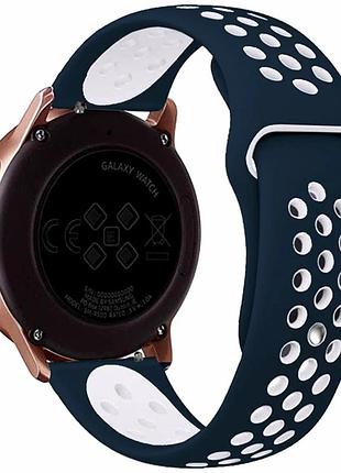 Ремешок универсальный 22мм силикон для смарт часов samsung amazfit huawei цвет голубой белый