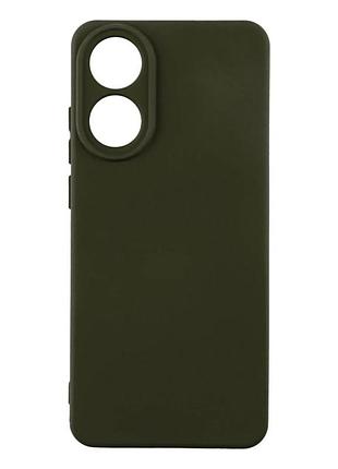 Чехол силиконовый full camera для oppo a78 4g с микрофиброй внутри защитный 71.dark green