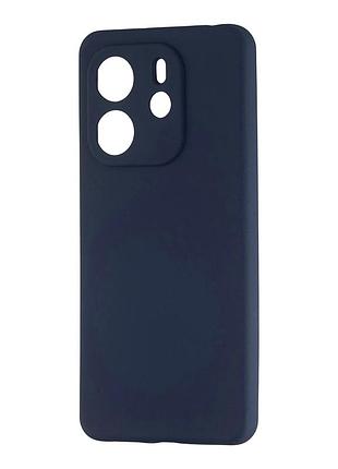 Чохол силіконовий silicone case для xiaomi redmi note 14 4g захисний темно-синій з посиленими кутами