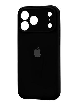 Чехол силиконовый silicone case square для iphone 17 pro max защита камеры черный