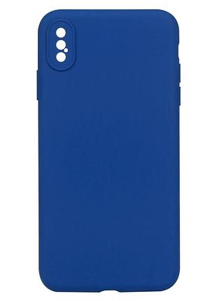 Чехол силиконовый full camera для iphone xs max защита камеры с микрофиброй 36.blue cobalt