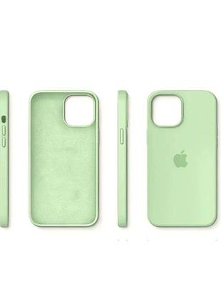 Чехол силиконовый silicone case для iphone 11 pro max с микрофиброй внутри mint 9