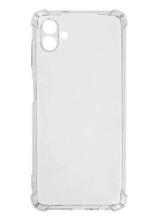 Прозрачный чехол tpu для samsung galaxy m13 (m135) с защитой камеры и усиленными углами прозрачный