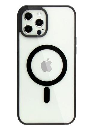 Чохол tpu з magsafe для iphone 12 pro max чорний протиударний із захистом камери
