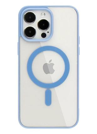 Чохол tpu color з magsafe для iphone 14 pro захист камери sierra blue