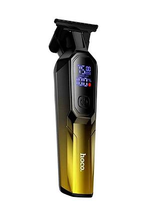 Машинка для стрижки hoco hp27 роторный мотор 150 минут работы золотая нержавеющая сталь керамика ipx6