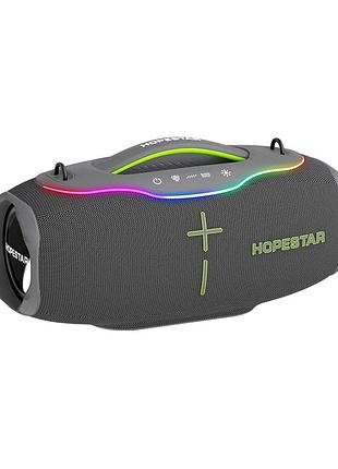 Портативная bluetooth колонка 220 вт 24000 мач usb aux ipx6 серый hopestar h90
