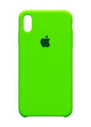 Чехол силиконовый для iphone xs max с микрофиброй внутри защитный 40.shiny green