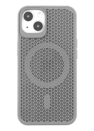 Чехол tpu+pc aerocool с magsafe для iphone 13 серый противоударный с защитой камеры
