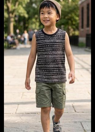 Майка летняя на мальчика в принт рыб h&m 6-8 лет