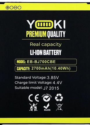 Аккумулятор li-pol 3000mah 3.85v для samsung j700h galaxy j7 dual sim 2016 eb-bj700cbe yoki
