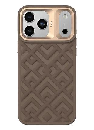 Чехол противоударный kajsa briquette collection для iphone 17 pro с magsafe tpu микрофибра desert gold b-ring