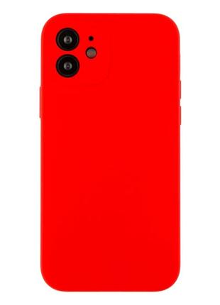 Чохол силіконовий для iphone 12 з мікрофіброю захист камери червоний red.yt09