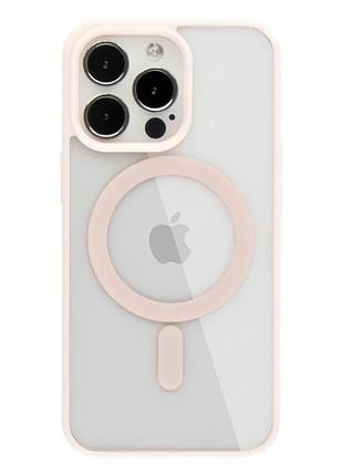 Чехол tpu с magsafe для iphone 12 pro max защитный розовый с усиленными углами