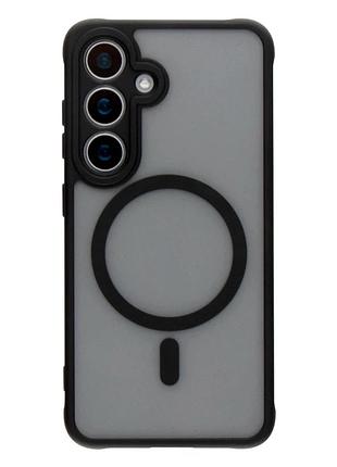 Чехол противоударный tpu+pc с magsafe для samsung galaxy s25+ 5g защита камеры черный