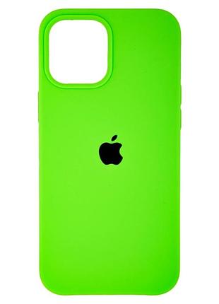Чохол силіконовий для iphone 12 pro max з мікрофіброю всередині захисний 40.shiny green