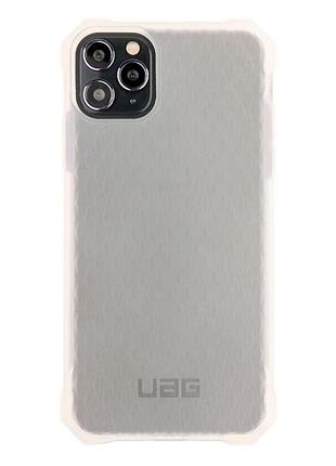Чехол противоударный uag armor для iphone 11 pro max силиконовый с защитой камеры белый