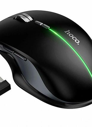 Беспроводная мышь hoco gm40 dixon rgb 2.4g bluetooth оптическая 1600dpi черный пластиковый rechargeable