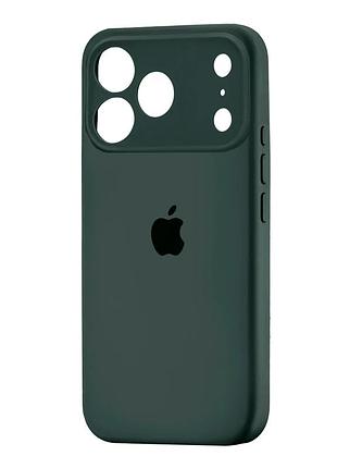 Чехол силиконовый silicone case square для iphone 17 pro защита камеры зеленый