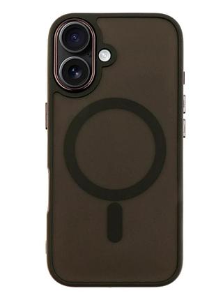 Чохол tpu+pc space magnetic color з magsafe для iphone 16 plus чорний протиударний із захистом камери