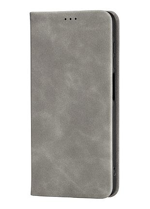 Чохол-книжка flip case для samsung a07 4g полістирол сірий із захистом від пошкоджень