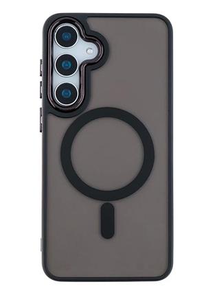 Чохол tpu pc space magnetic color з magsafe для samsung galaxy s25 plus 5g чорний захисний із посиленими кутами
