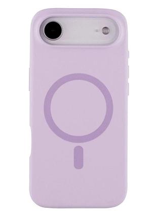 Чехол силиконовый glow silicone case с magsafe для iphone 17 air защитный light purple с микрофиброй внутри